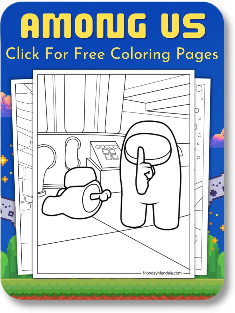 Among Us Coloring Pages For Video Game