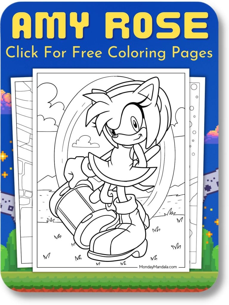Amy Rose Coloring Pages For Video Game