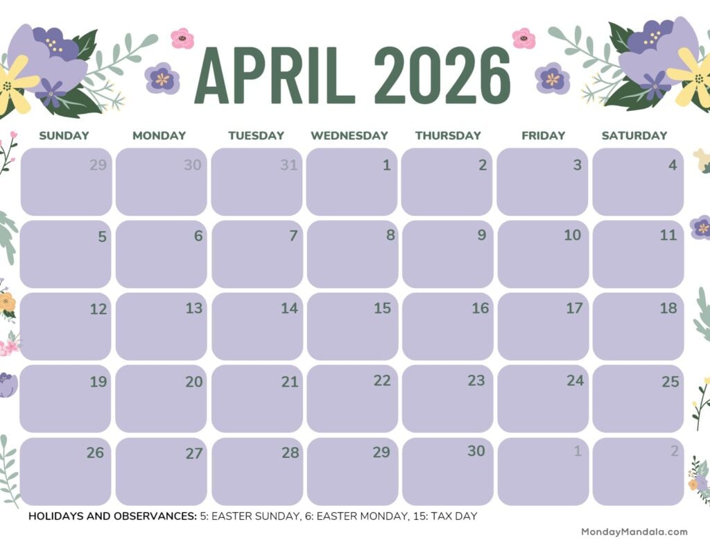 April-2026-Calendar-Printable-Purple-Landscape