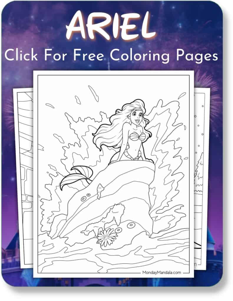 Ariel Coloring Pages For Disney