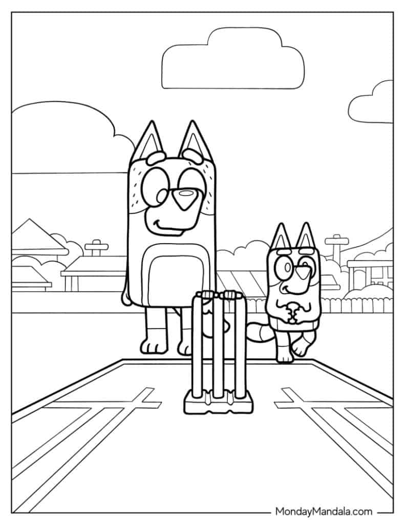 Bandit And Bluey Playing Game
