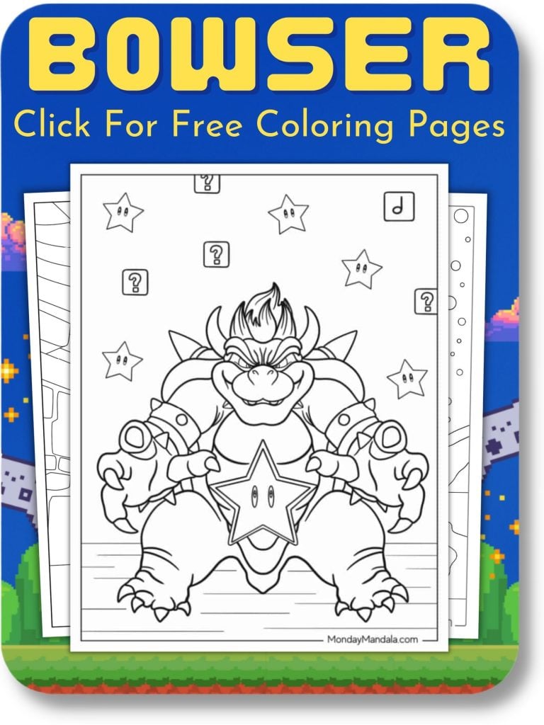 Bowser Coloring Pages For Video Games