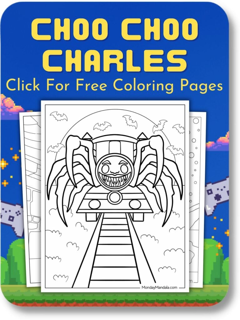 Choo Choo Charles Coloring Pages For Video Games 2