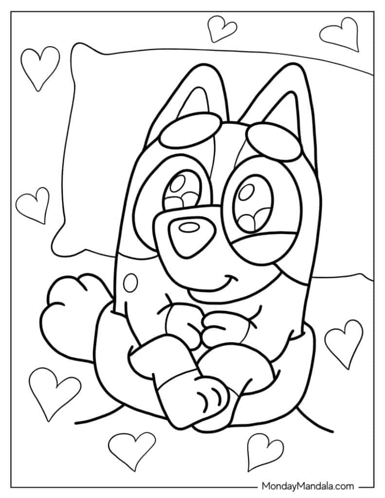 Cute Baby Bluey With Hearts