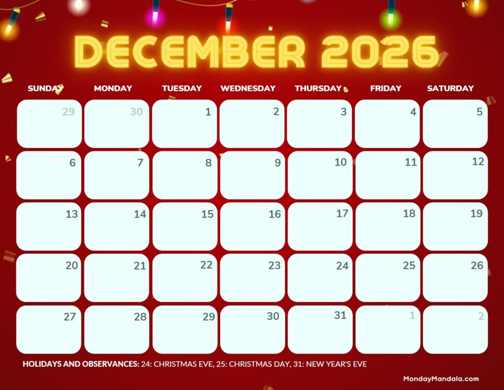 December-2026-Calendar-Printable-Lights-Landscape