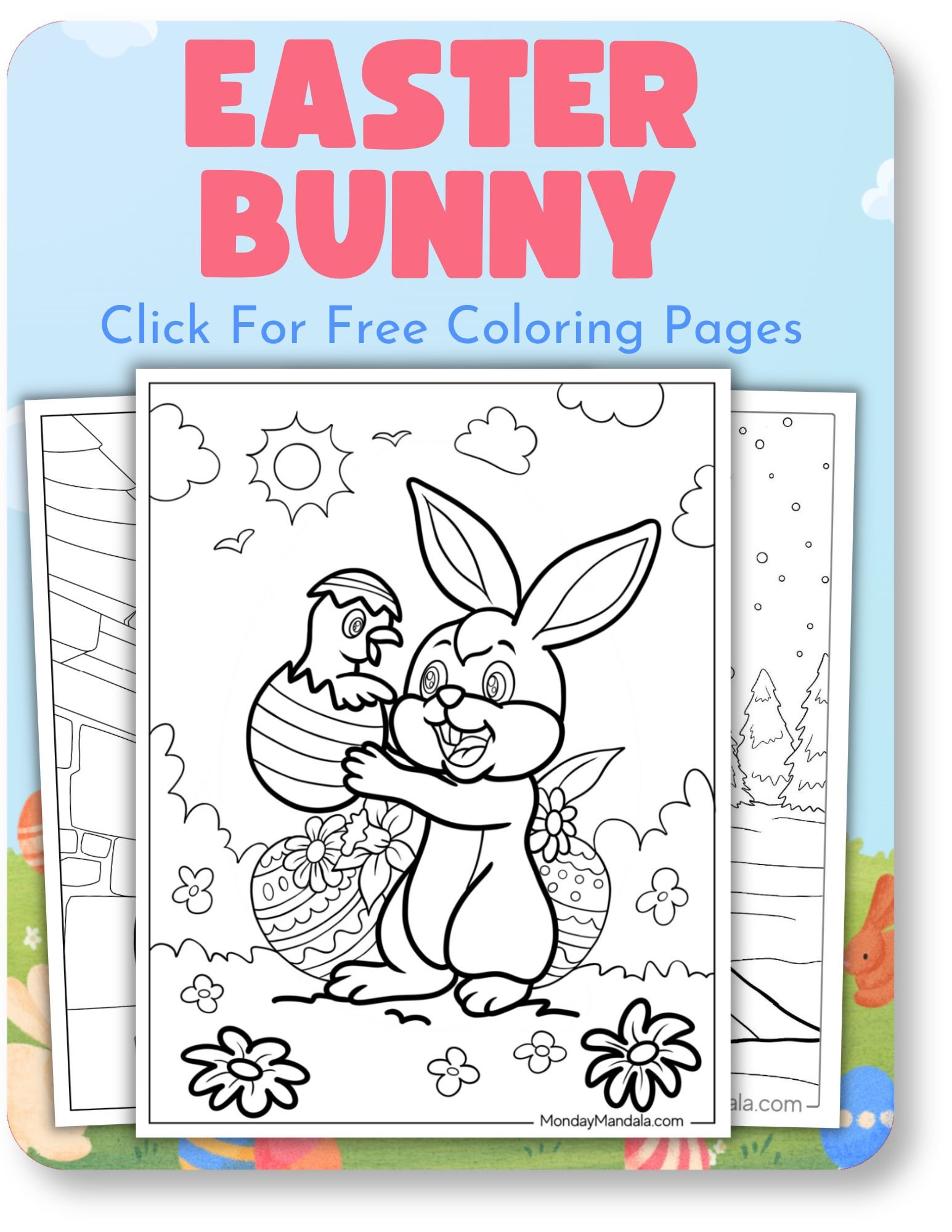 easter bunny coloring pages cover image