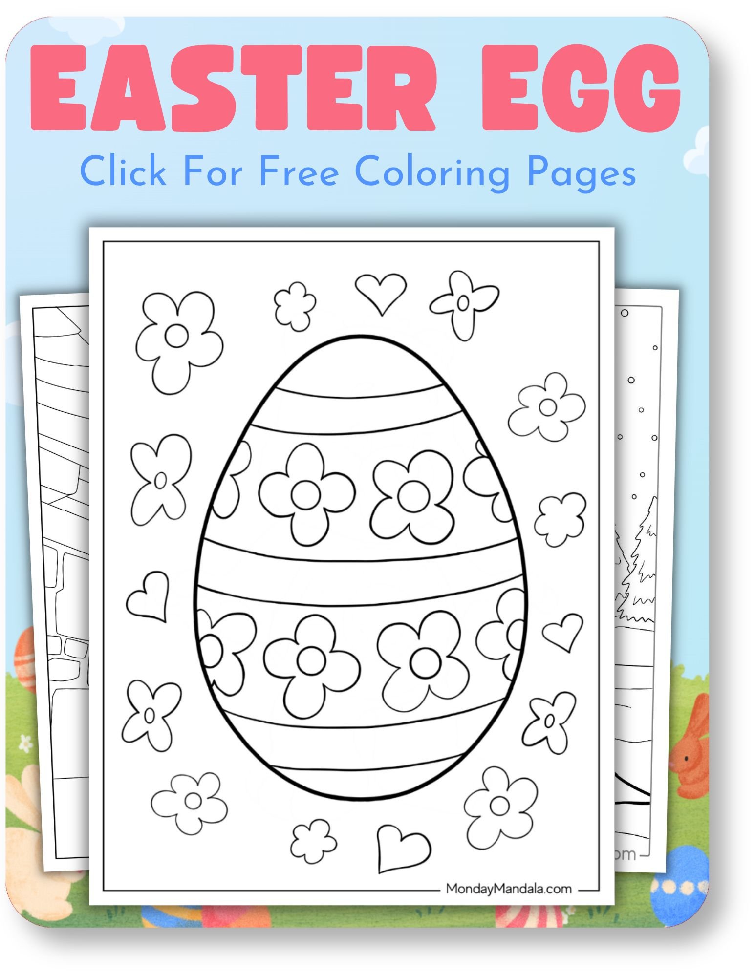 easter egg coloring pages cover image