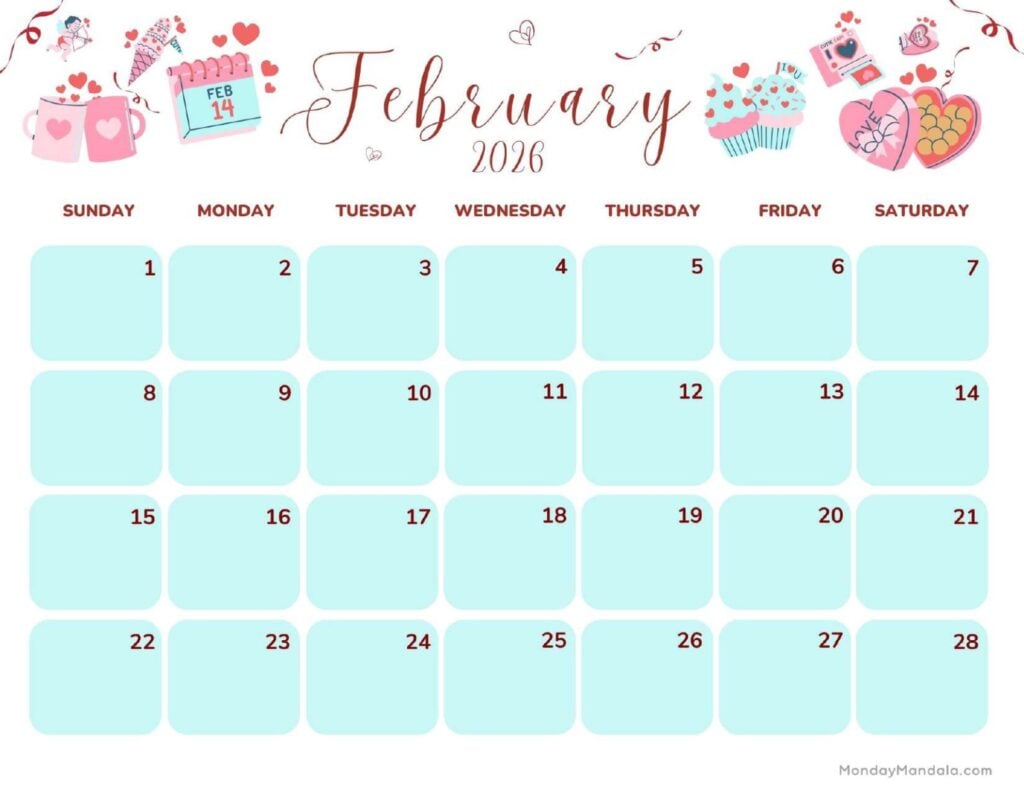 February-2026-Calendar-Printable-Sweets-Landscape
