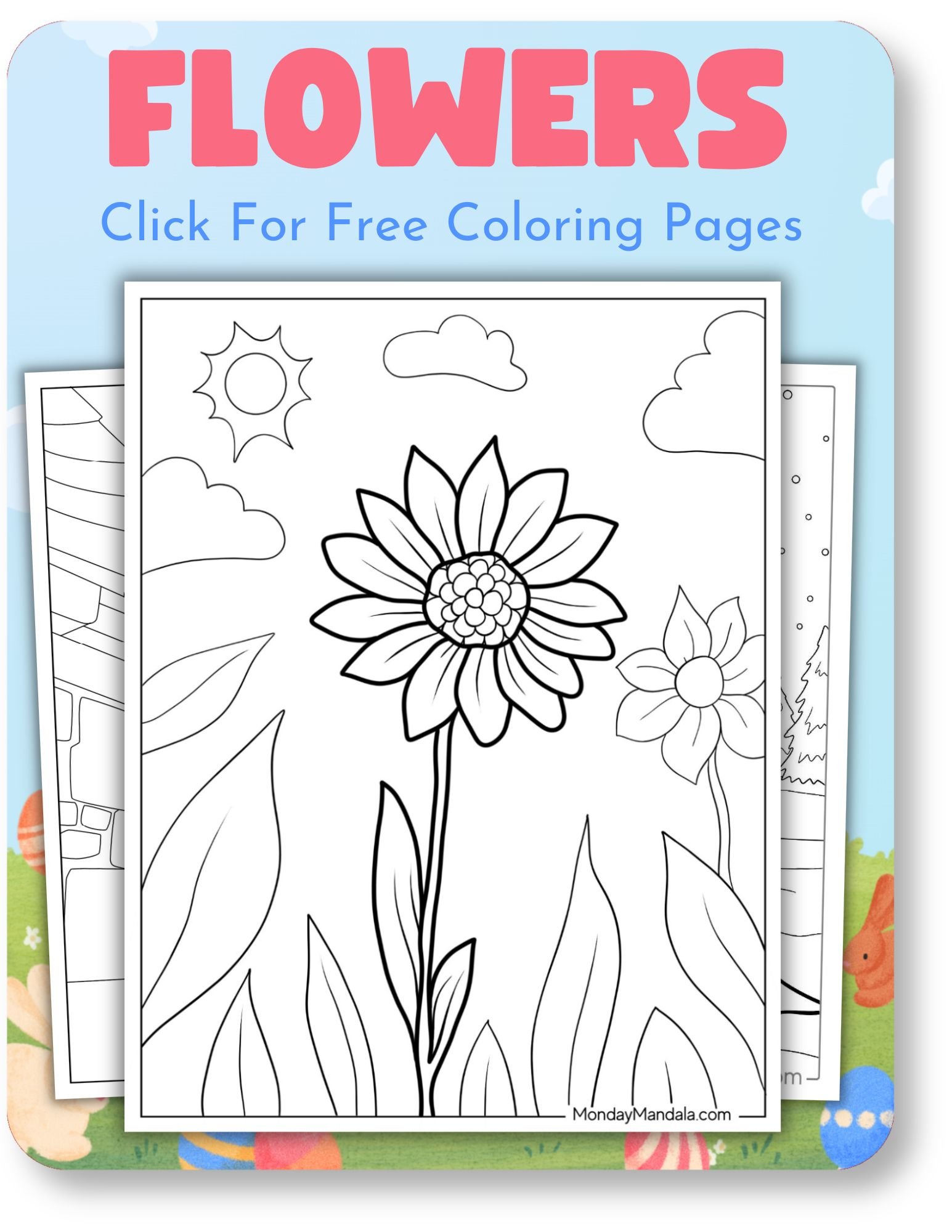 flowers coloring pages cover image