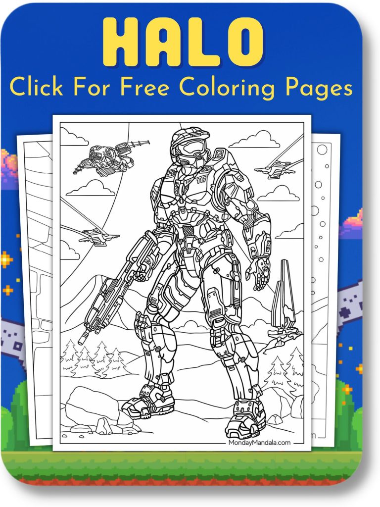 Halo Coloring Pages For Video Game