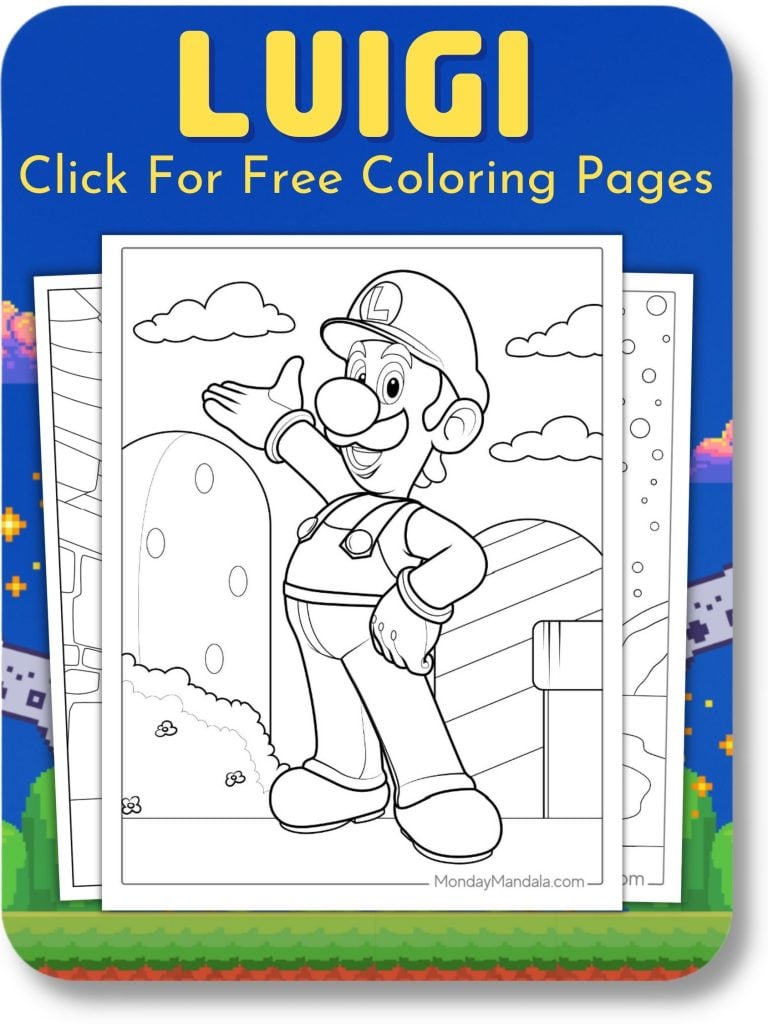 Luigi Coloring Pages For Video Games