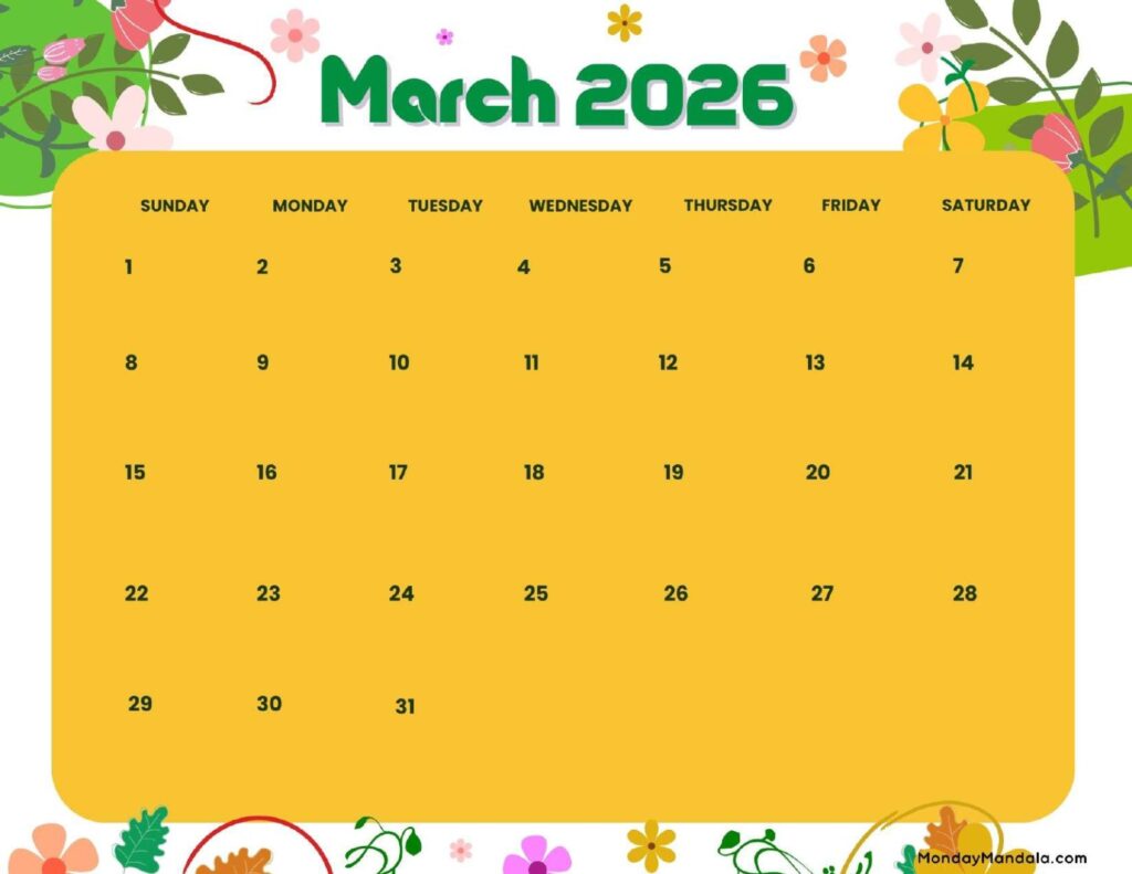 March-2026-Calendar-Printable-Floral-Landscape