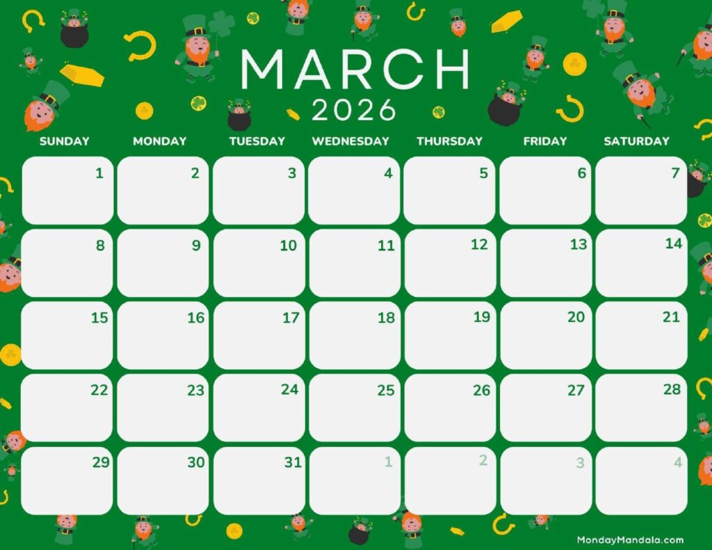 March-2026-Calendar-Printable-St-Patricks-Day-2-Landscape