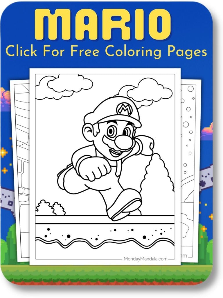 Mario Coloring Pages For Video Games