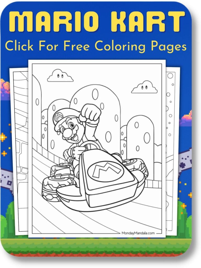Mario Kart Coloring Pages For Video Game