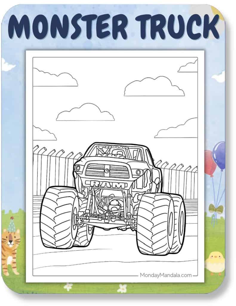Monster Truck Coloring Pages For Kids