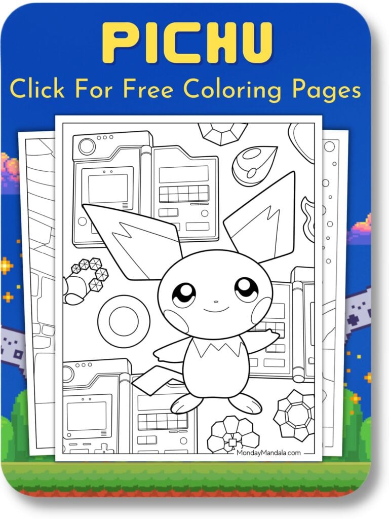 Pichu Coloring Pages For Video Game