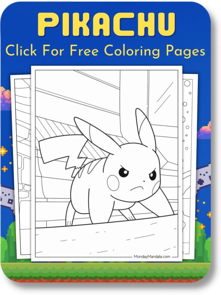 Pikachu Coloring Pages For Video Game