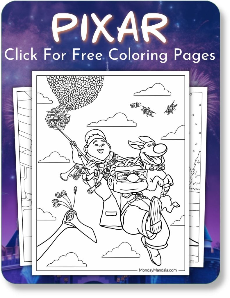 Pixar Coloring Pages For Disney