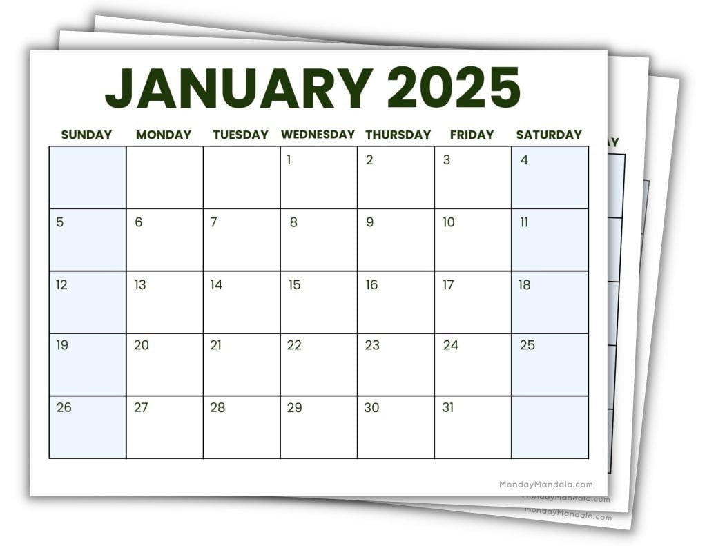 Printable 2025 Calendars Landscape Business 3