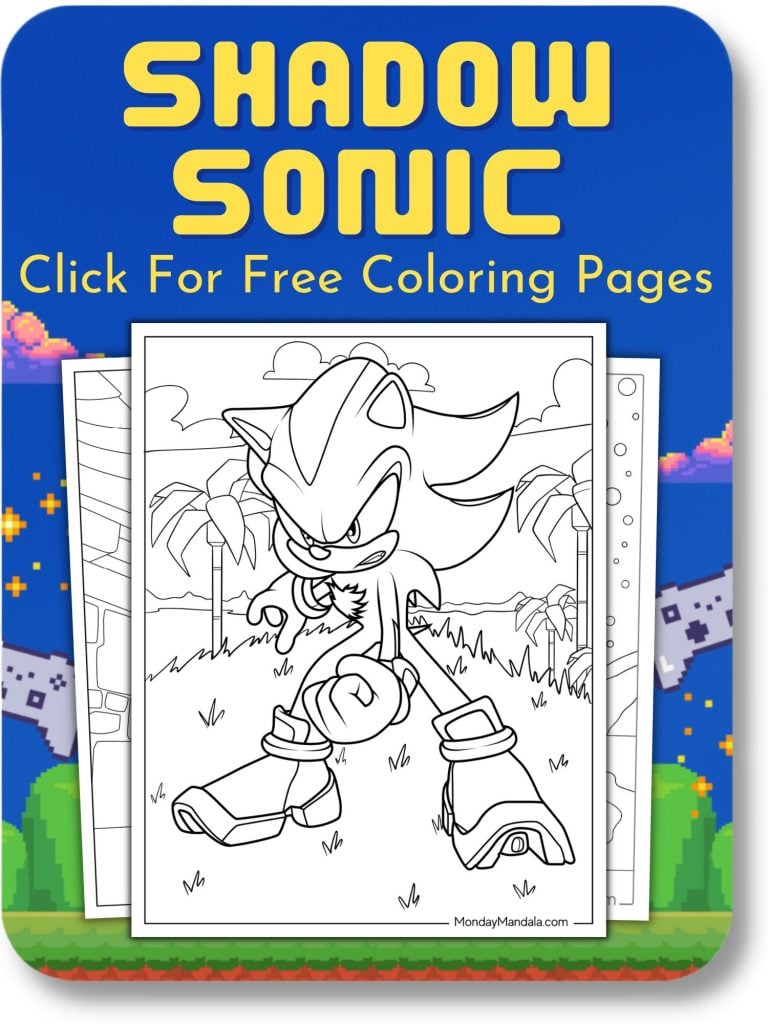 Shadow Sonic Coloring Pages For Video Games