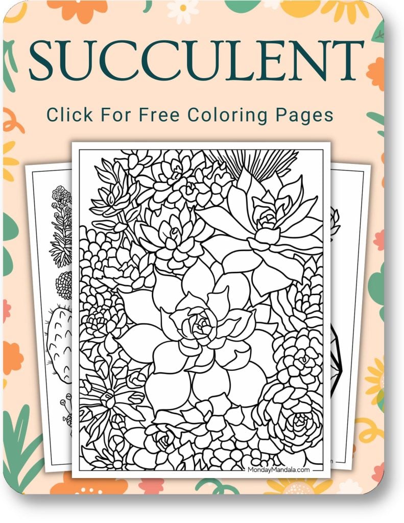Succulent Coloring Pages For Adults