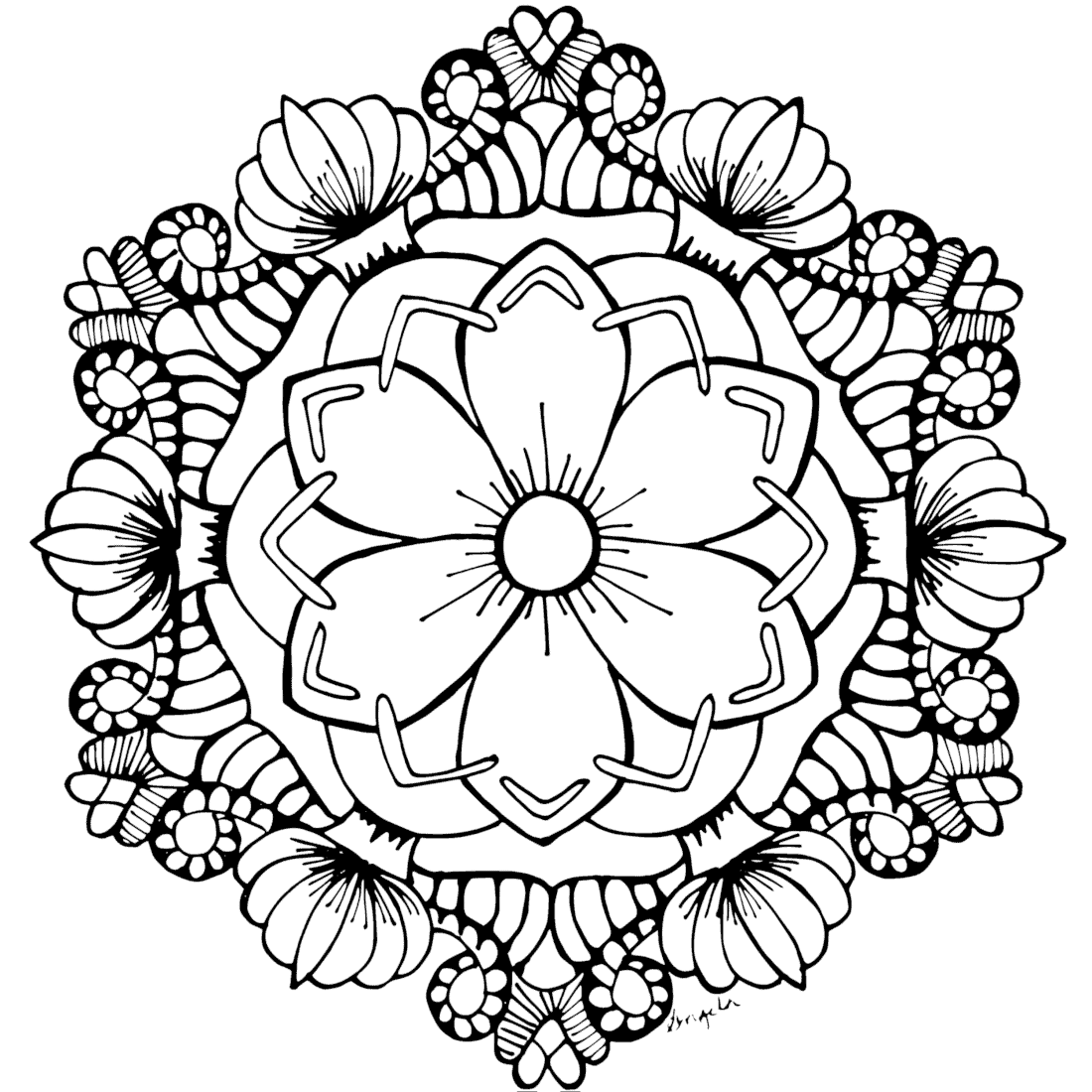 August Flower Garden Mandala