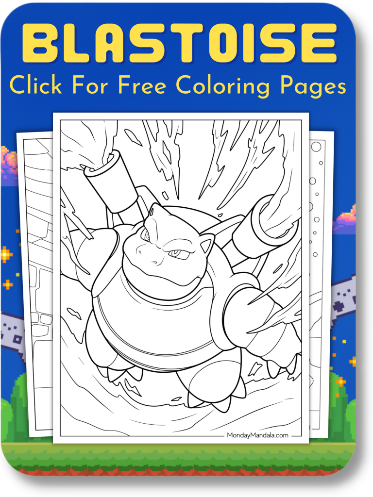 Blastoise Coloring Pages For Video Games